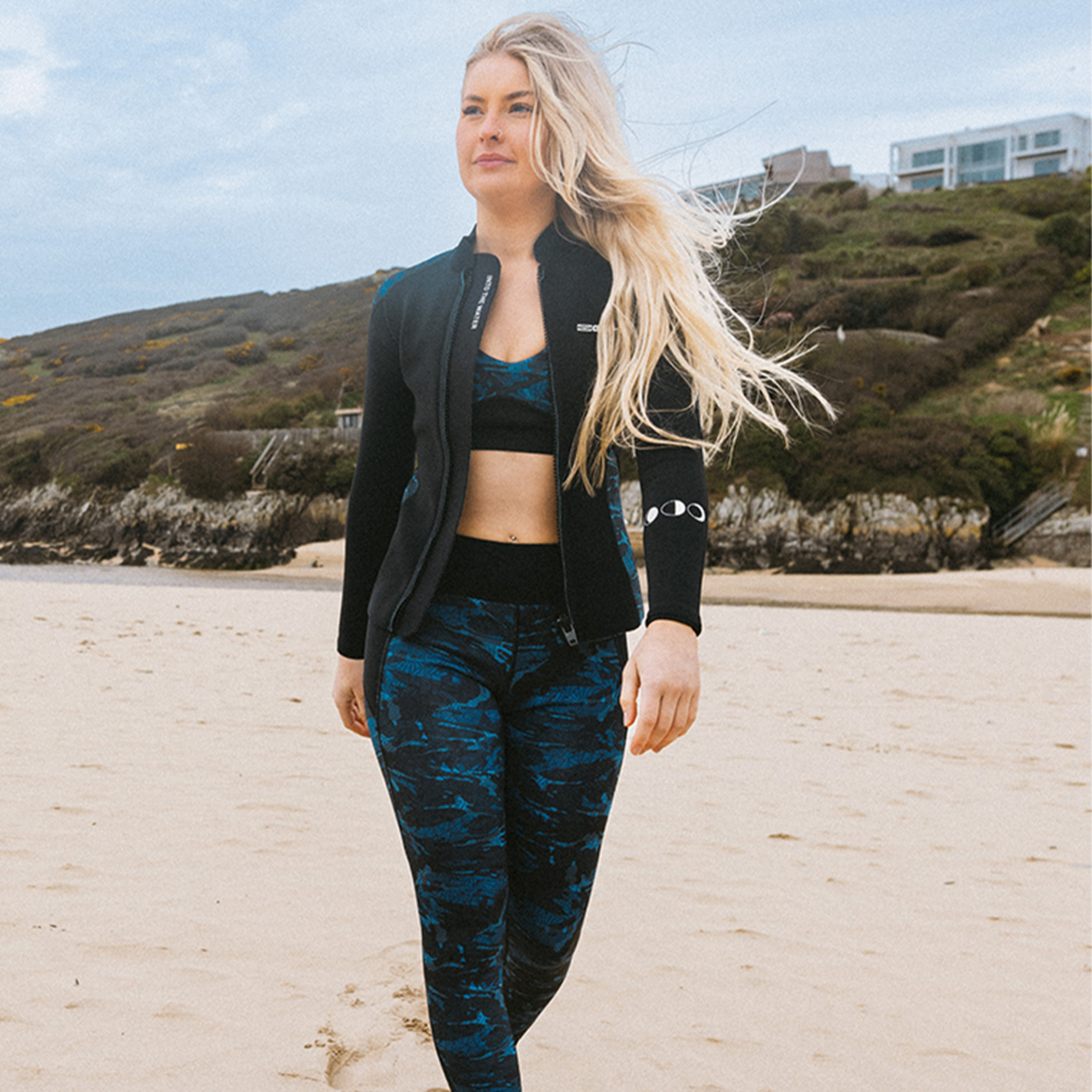 2023 Gul Womens Luna7 Front Zip SUP Wetsuit Jacket LA6301C1 Nu Wave